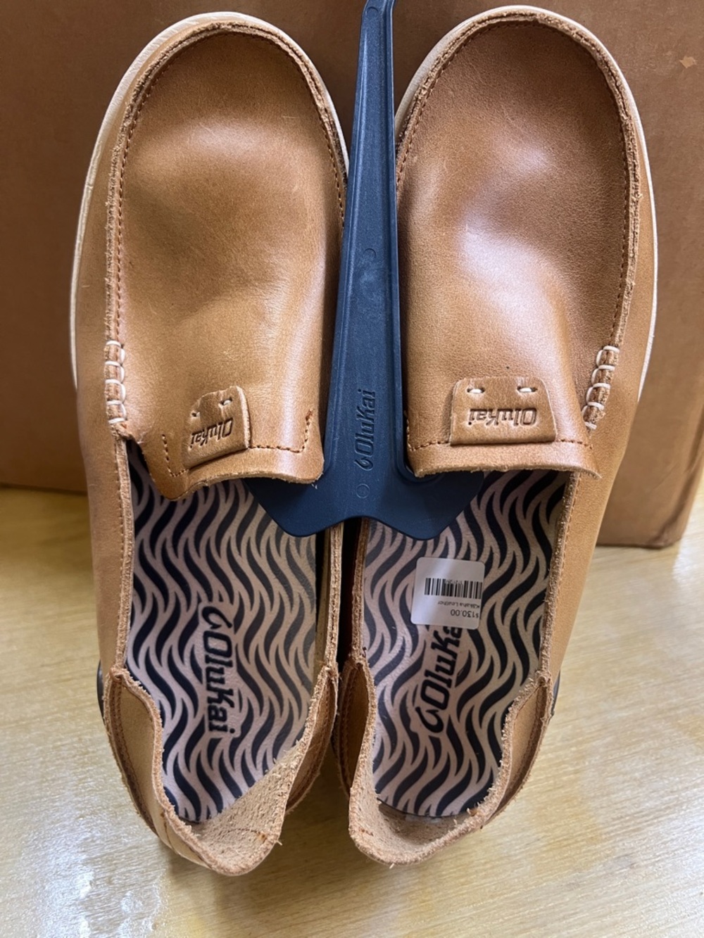 NEW, M's OluKai Kakaha Slip-On Loafers- Fox